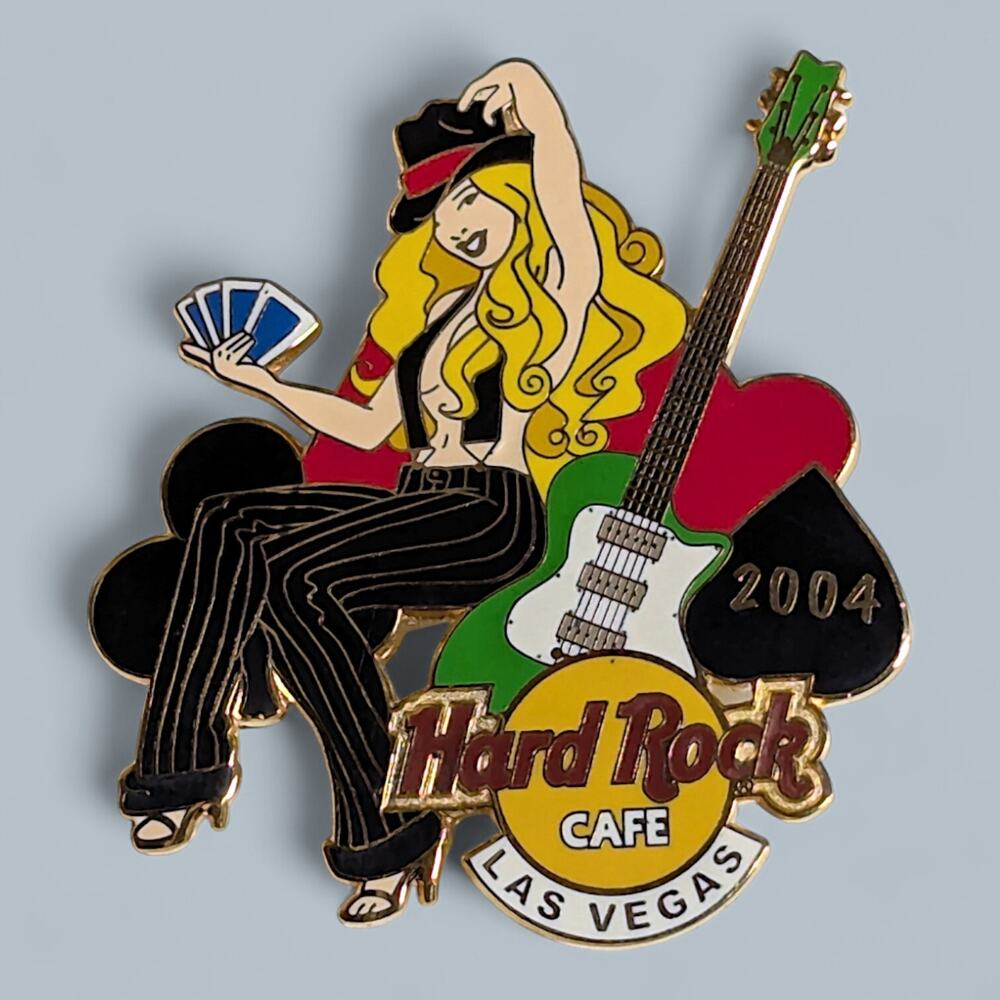 Hard Rock Pin 2004 Las Vegas Retail Girl Card Magician Magic